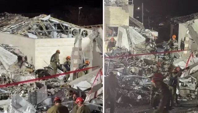 İran’ın Beit Şemeş’te vurduğu binanın enkazından yeni görüntüler