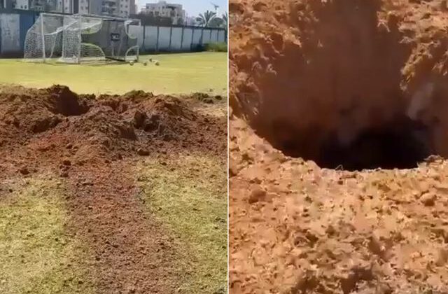 İran’ın füzesinin gücüne bakın! İsrail’de krater gibi delik açıldı