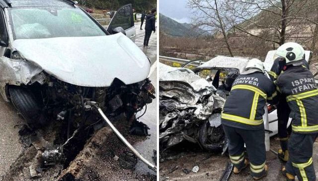 Isparta-Antalya kara yolunda feci kaza! 2 ölü, 4 yaralı