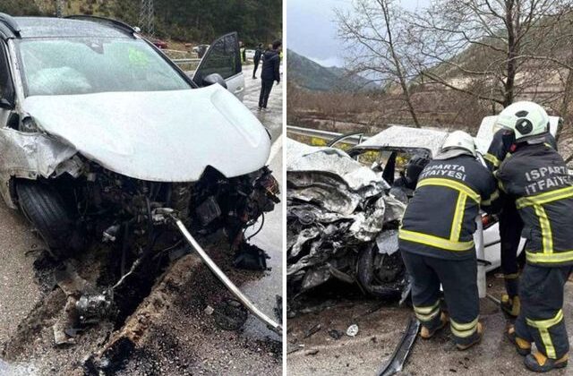 Isparta-Antalya kara yolunda feci kaza! 2 ölü, 4 yaralı