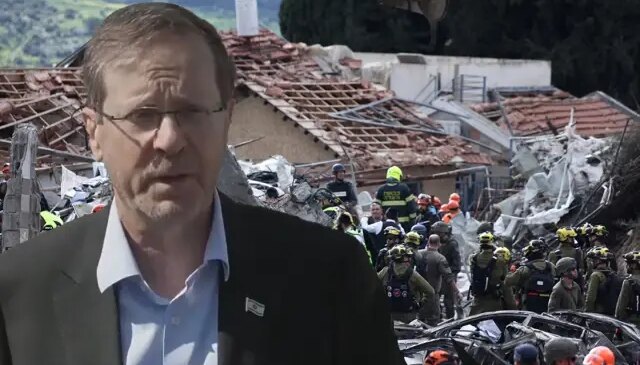 İsrail Cumhurbaşkanı Herzog 9 kişi öldüğü yerde gözyaşlarını tutamadı