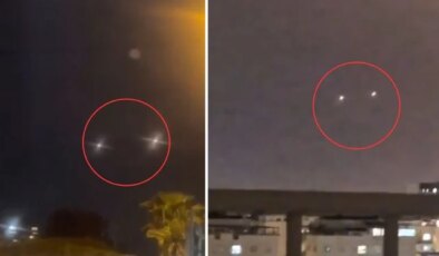 İsrail’de korku dolu gece! Hizbullah roketleri böyle görüntülendi