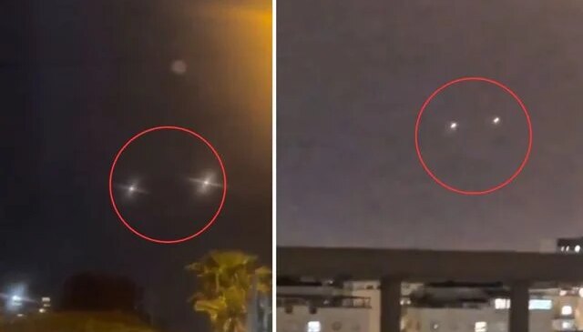 İsrail’de korku dolu gece! Hizbullah roketleri böyle görüntülendi