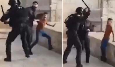 İsrailli asker, Filistinli babayı çocuğunun gözü önünde dövdü