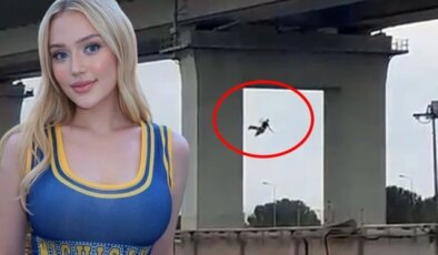 İşte fenomen Kübra Karaaslan’ın köprüden atlayarak intihar ettiği anlar