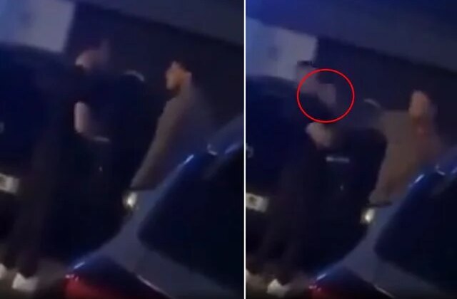 Kavga sırasında atılan sert tokat şahsı yerden yere vurdu