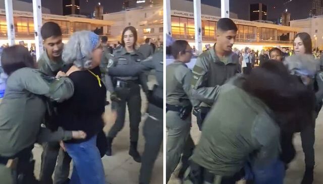 Kendi vatandaşlarına dahi tahammülleri yok! İsrail polisinden savaş karşıtı yaşlı kadına saldırı