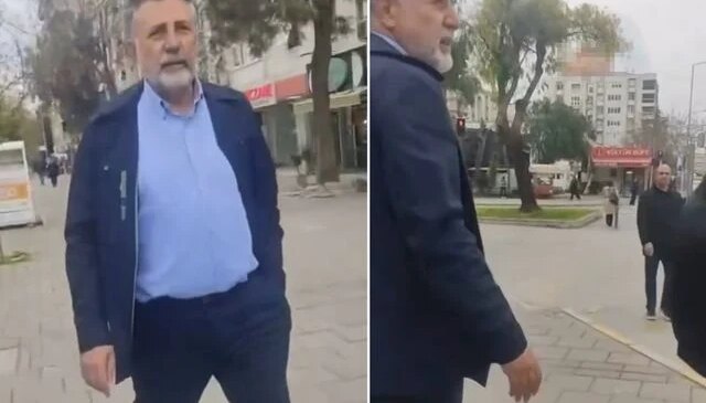 Kendisini işten çıkaran belediye başkanına sokak ortasında fena patladı