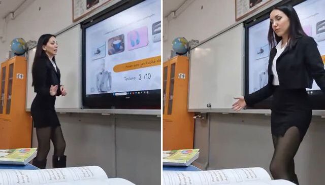 Kıyafetiyle gündem olan bir öğretmen daha