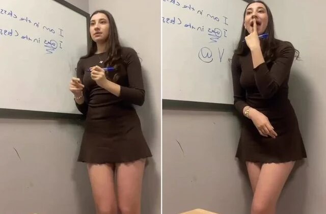 Genç öğretmen anlattığı konuyla değil kıyafetiyle gündem oldu