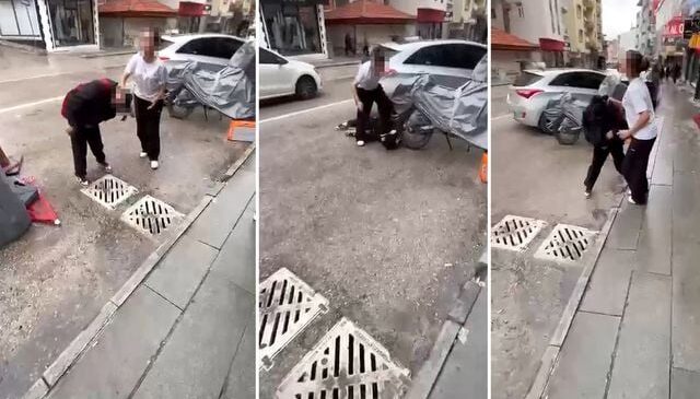 Kız öğrenci, tartıştığı akranını yere yatırıp ayağıyla yüzüne bastı