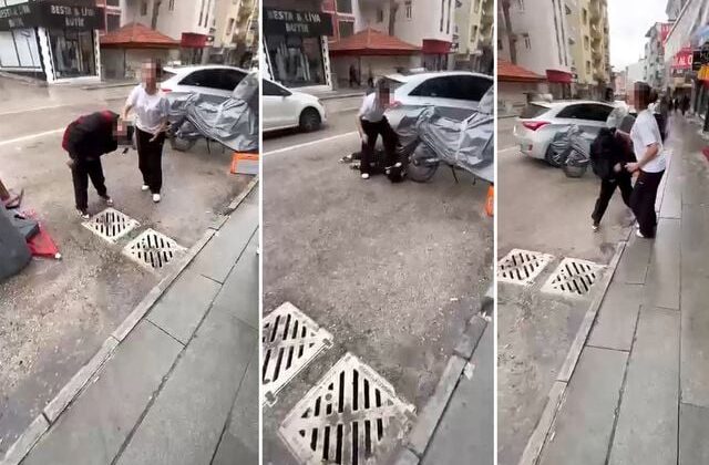 Kız öğrenci, tartıştığı akranını yere yatırıp ayağıyla yüzüne bastı