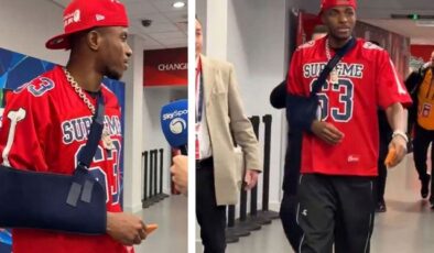 Kolunda kırık tespit edilen Osimhen’in maç sonrası ilk görüntüsü