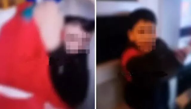 Küçücük çocuğu tekme tokat dövdüler