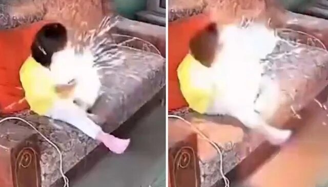 Küçük çocuğun elindeki telefon patladı