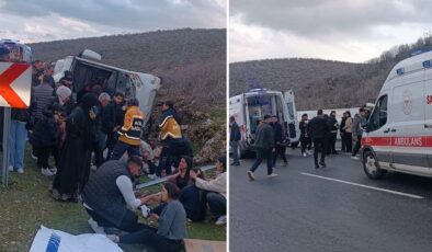 Mardin’de facianın eşiğinden dönüldü: Midibüs kazasında 21 kişi yaralandı