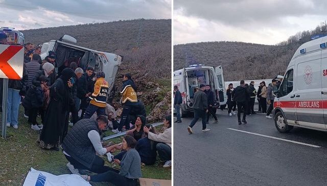 Mardin’de facianın eşiğinden dönüldü: Midibüs kazasında 21 kişi yaralandı