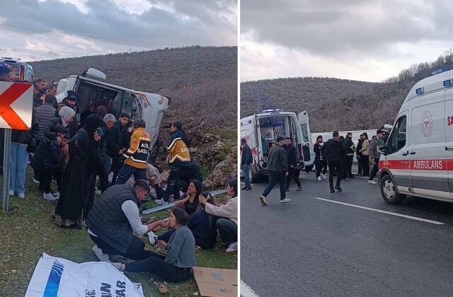 Mardin’de facianın eşiğinden dönüldü: Midibüs kazasında 21 kişi yaralandı