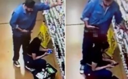 Markette infial yaratan olay! Görüntüyü izleyen polis harekete geçti