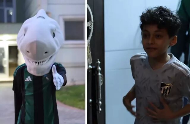 Maskotun altından çıkan kişiyi görünce heyecandan elleri titredi