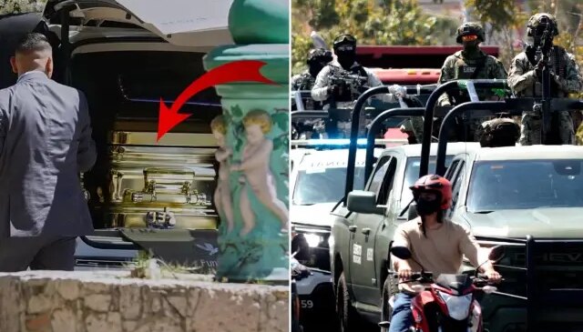 Meksikalı kartel lideri El Mencho’nun cenazesi altın bir tabutta taşındı