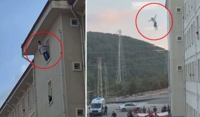 Yurdun camına çıktı, kendini bir anda boşluğa bıraktı