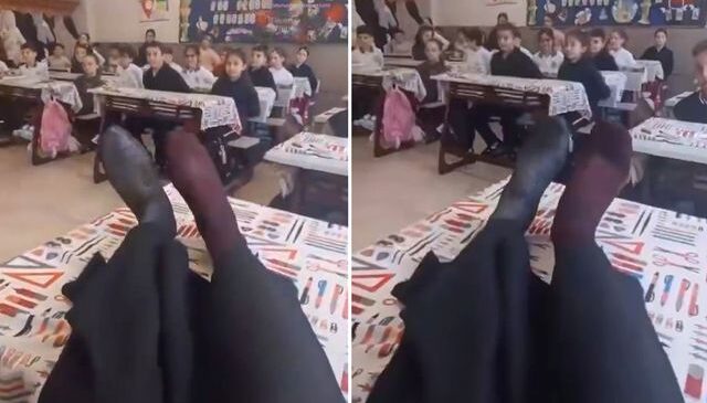 Okulda çekilen görüntüye bakın: Tepki gelince silmek zorunda kaldılar