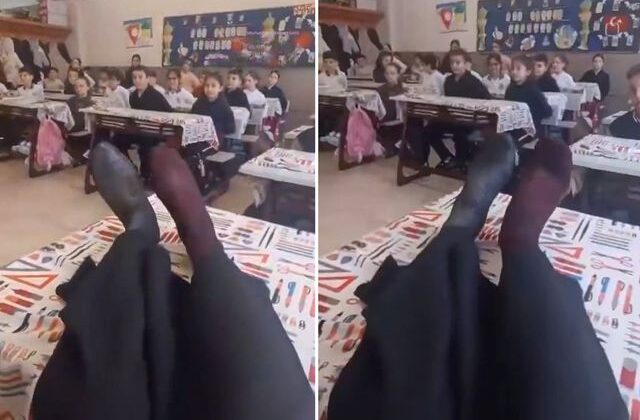 Okulda çekilen görüntüye bakın: Tepki gelince silmek zorunda kaldılar