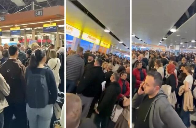 Olumsuz hava koşulları havalimanını felç etti, yolcular saatlerce bagaj bekledi