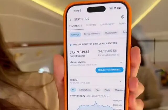 OnlyFans üreticisinin kazancı 100 milyon doları geçti