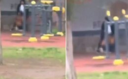 Parkta güpegündüz infial yaratan görüntü