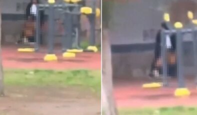 Parkta güpegündüz infial yaratan görüntü