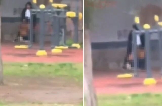 Parkta güpegündüz infial yaratan görüntü