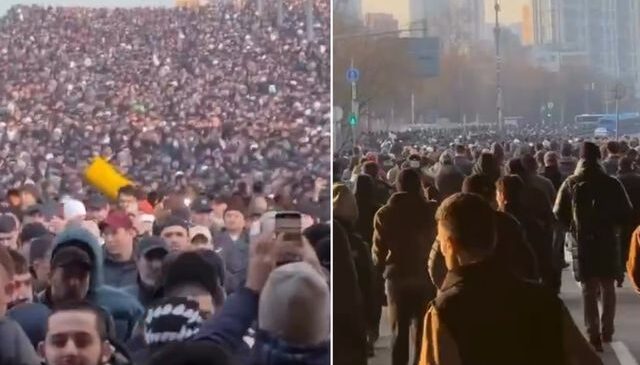 Rusya’da binlerce Müslüman bayram sabahı camilere akın etti