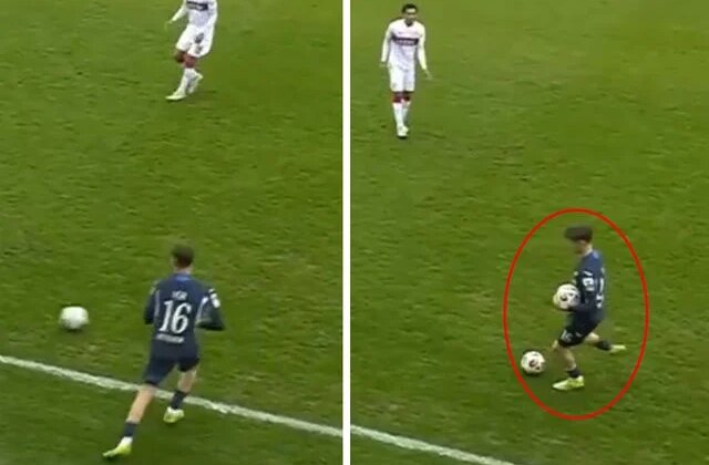 Sahaya giren topu dışarıya atan oyuncu saniyeler sonra hayatının şokunu yaşadı