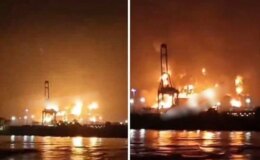 Saldırı sonrası Umman’daki kritik limanda dev yangın