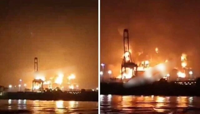 Saldırı sonrası Umman’daki kritik limanda dev yangın