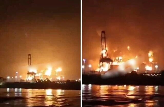 Saldırı sonrası Umman’daki kritik limanda dev yangın