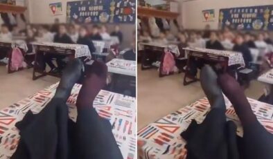 Sınıfta çekilen görüntüye tepki yağıyor