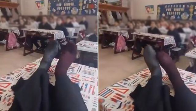 Sınıfta çekilen görüntüye tepki yağıyor