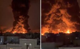 Tahran’da vurulan petrol deposunun yeni görüntüsü