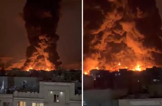 Tahran’da vurulan petrol deposunun yeni görüntüsü