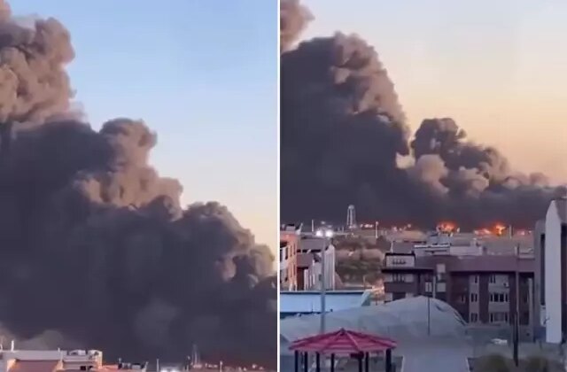 Tahran’ın batısında yangın, saldırı sonrası şehir duman altında