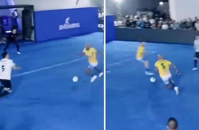 Topu uzaklaştırmak isterken seyirciye kabusu yaşattı