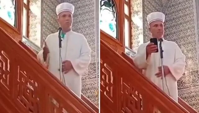 Trabzon’da imamdan hutbe sırasında telefonla ilgilenen cemaate tepki