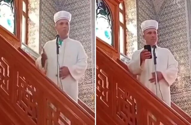 Trabzon’da imamdan hutbe sırasında telefonla ilgilenen cemaate tepki