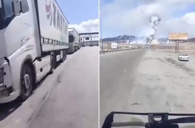 Türk tır şoförü savaşın ortasında kaldı: Evet arkadaşlar yolumuzu kestiler