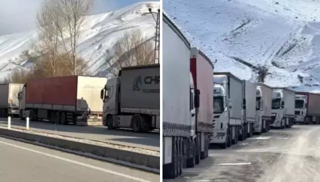 Türkiye-İran sınırında 2 kilometrelik tır kuyruğu