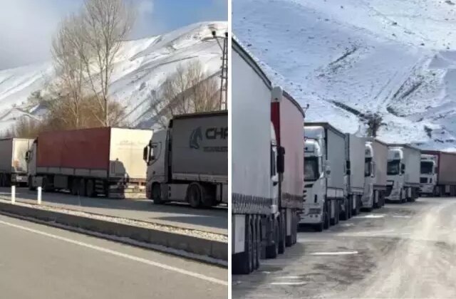Türkiye-İran sınırında 2 kilometrelik tır kuyruğu