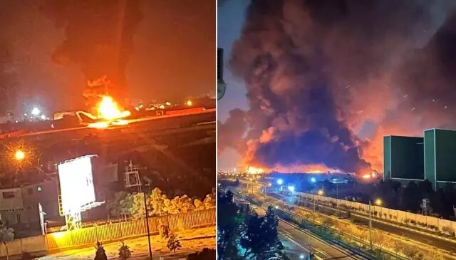 Uluslararası havalimanı vuruldu, dumanlar kilometrelerce uzaktan görüldü